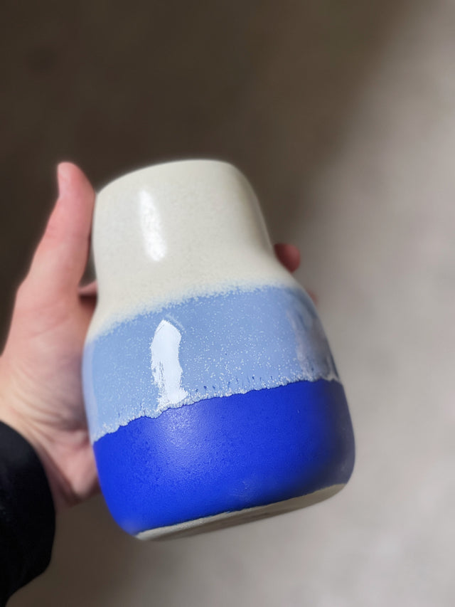 HORIZON small vase - white/cobalt